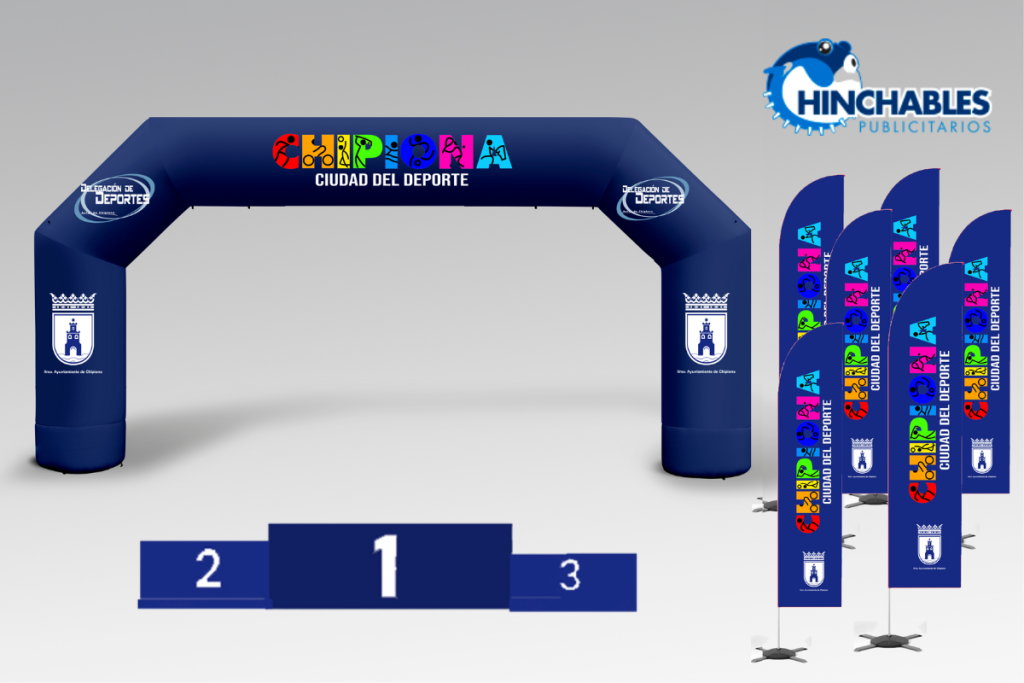 pack maratón para eventos deportivos con hinchables publicitarios